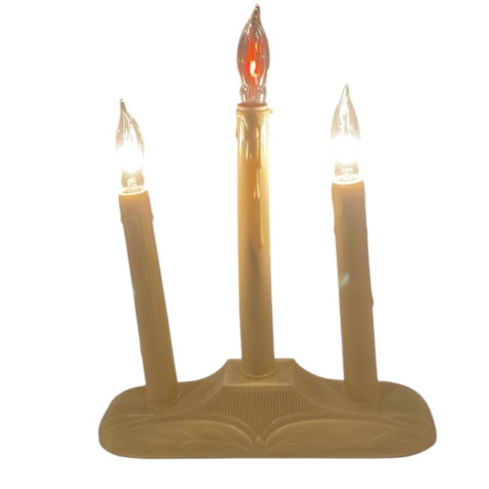 Bundle 5 vintage lights Christmas triple candle Molded plastic window bulb …